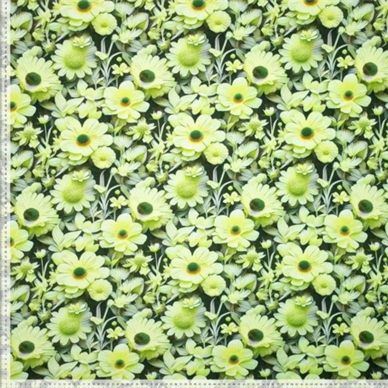 3D Flowers Green Viskostrikå