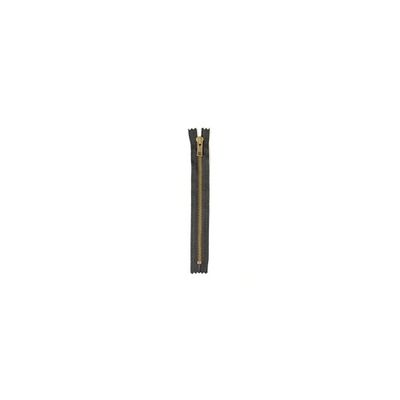 Blixtlås 6 mm Antik mässing 10 cm Ej delbar Svart