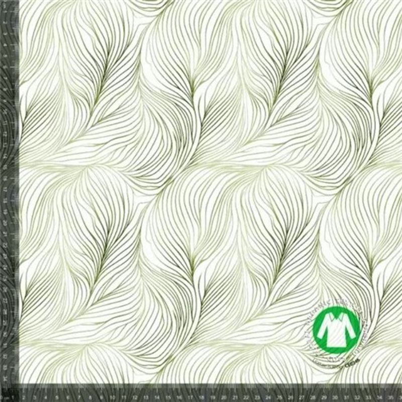 Leaf line art - green