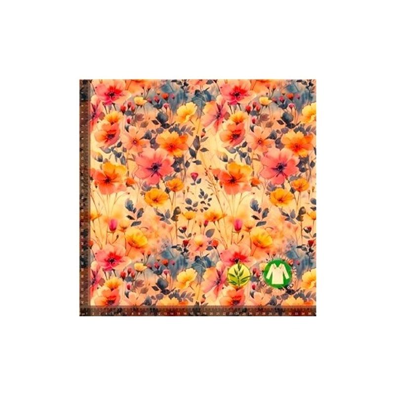 Digitaltryckt Bambu - Eleganta Blommor