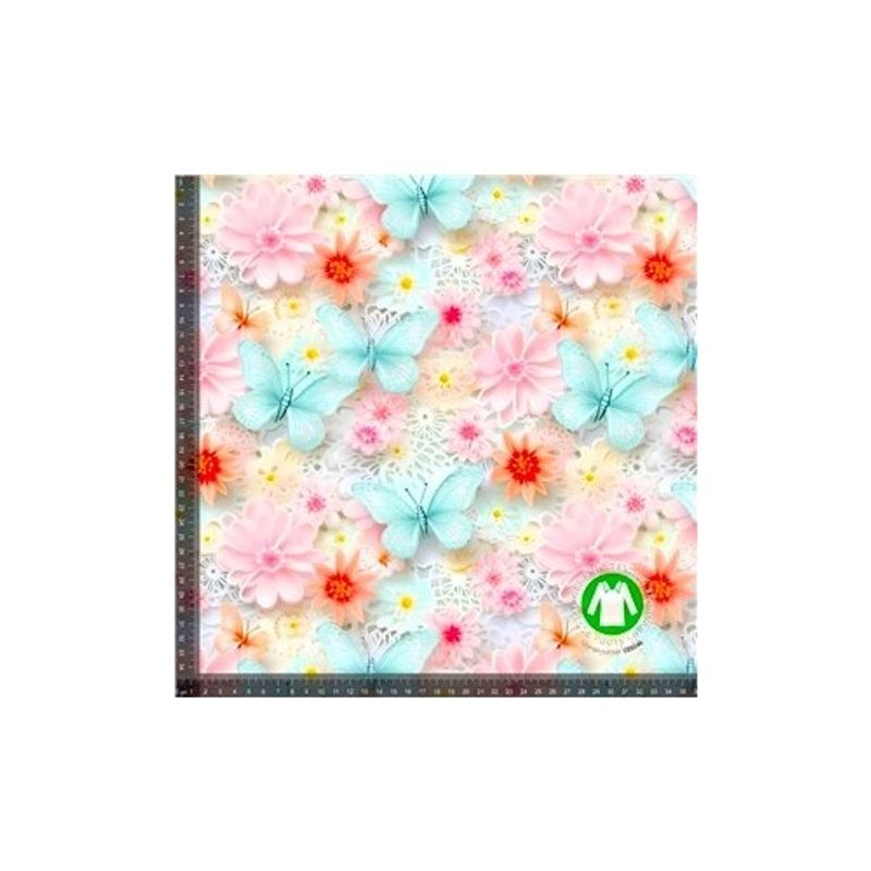 Mint Butterflies And Flowers