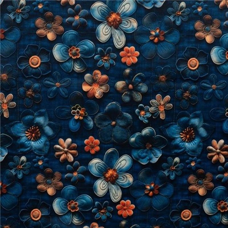 Flowers Denim Jogging Alpenfleece
