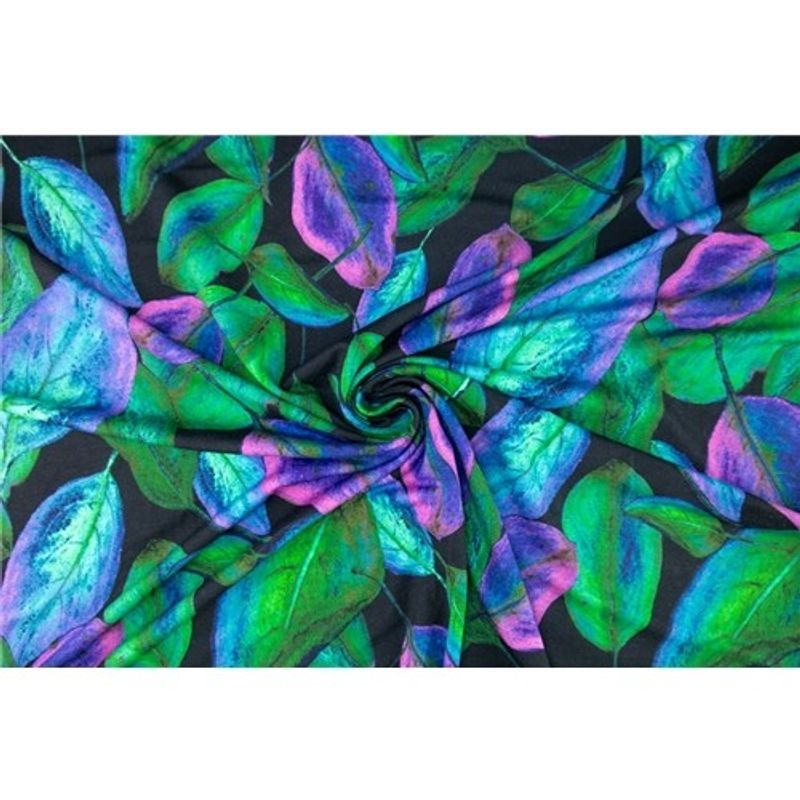 Veil of Leaves Viscose-jersey Grön - Rosa