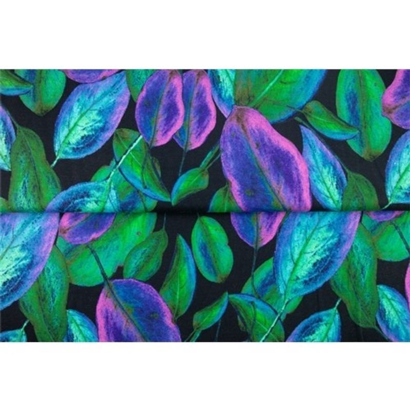 Veil of Leaves Viscose-jersey Grön - Rosa