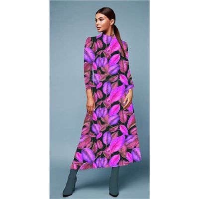 Veil of Leaves Viscose-jersey Lila-Rosa