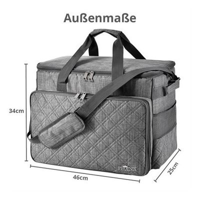 Phönix Symaskinsväska Grå Quild Design (L46xH34xD25 cm)