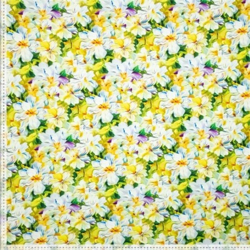 3D Summer flowers yellow Viskostrikå