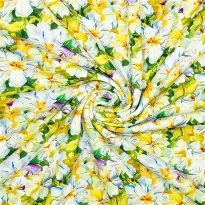 3D Summer flowers yellow Viskostrikå