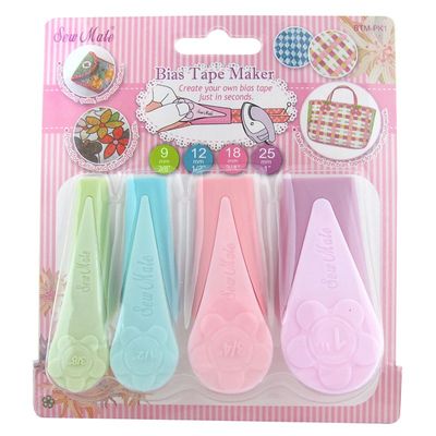 Bias Tape Maker-snedslåvikare Set 4 Storlekar