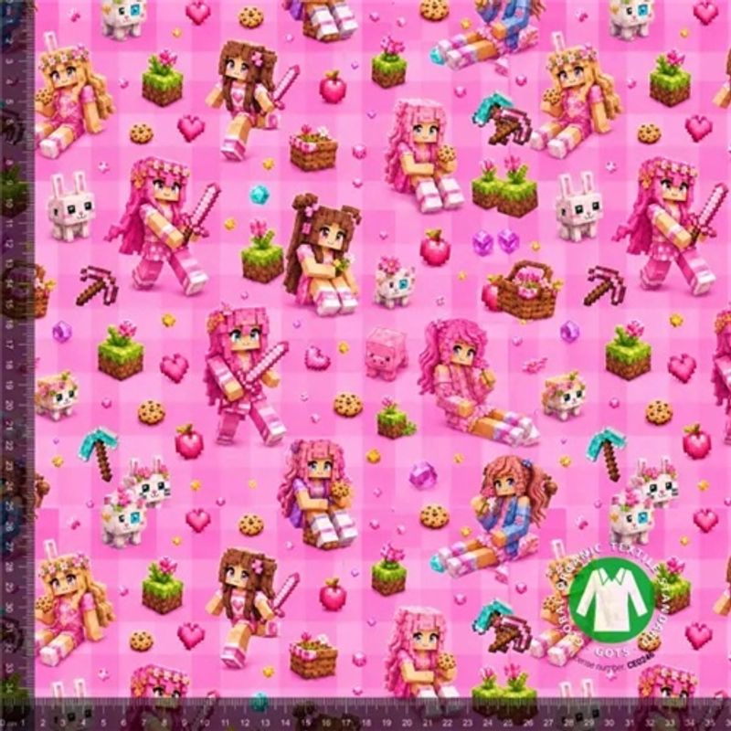Gamer pixel girls - cerise rutig