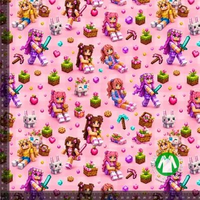 Gamer pixel girls - rosa rutig