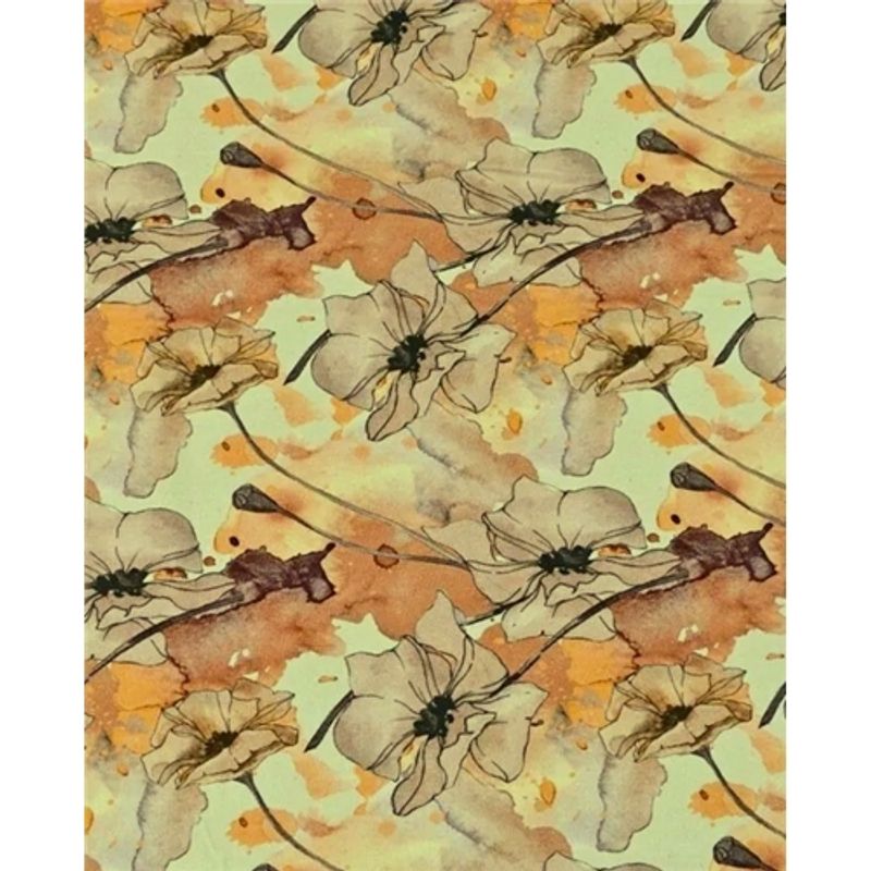 Digitaltryckt Bambu - Beige blommor i vattenfärg