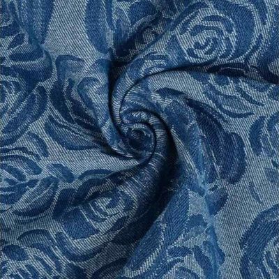 Denim Jacquard - Rosor Blå