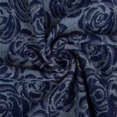 Denim Jacquard - Rosor Mörkblå