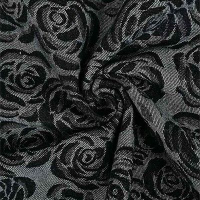 Denim Jacquard - Rosor Svart