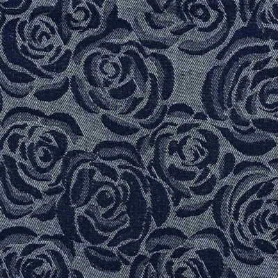 Denim Jacquard - Rosor Mörkblå