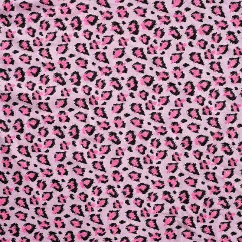 Rosa Leopard med Glitter Öglad Jogging