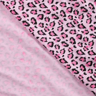 Rosa Leopard med Glitter Öglad Jogging