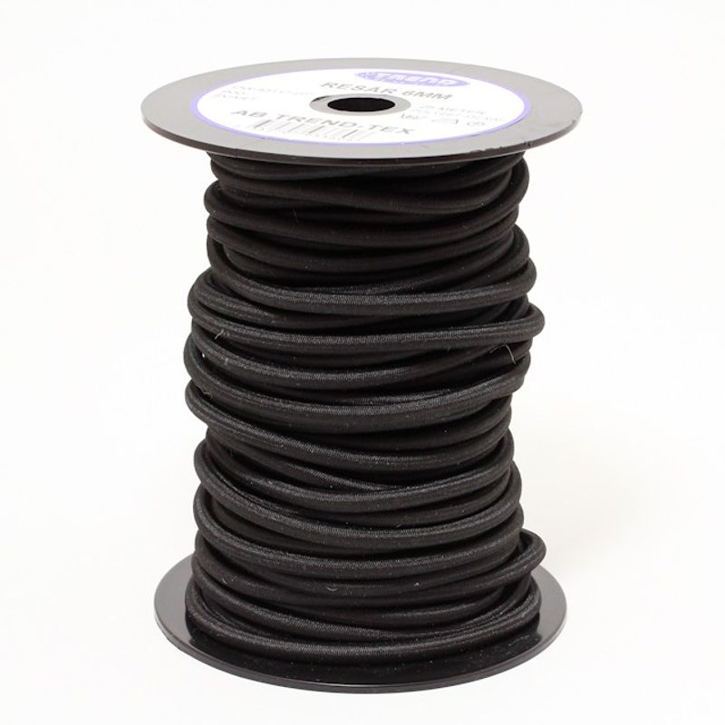Anoraksnodd 6 mm Elastisk - Vit