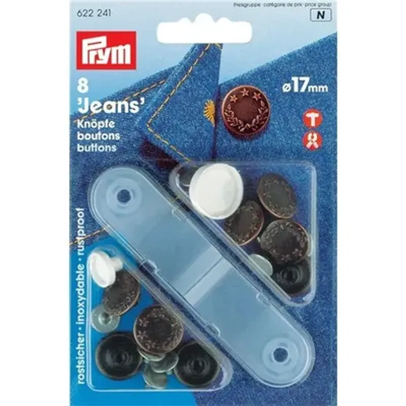 Prym Jeansknappar 17 mm, Mörk kopparfärgad