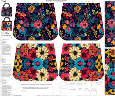Retro Pop Floral - Panel Bag