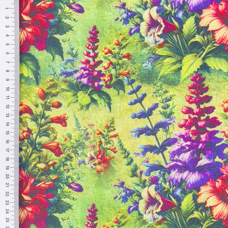 Mönstrat Viskoslinne Ängsblommor