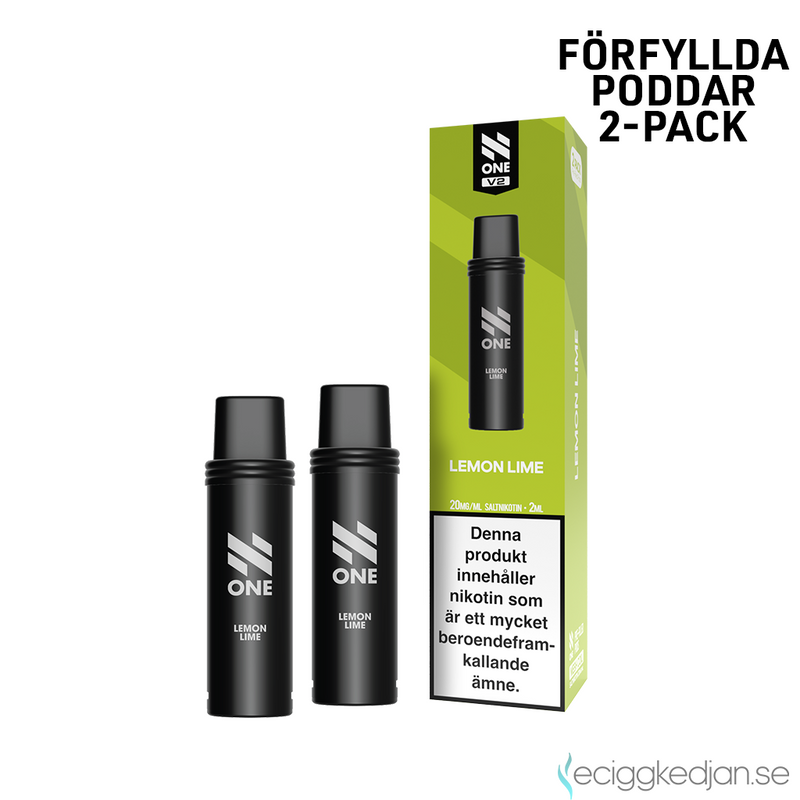 N One Pod V2 | Lemon Lime | Förfylld Pod | 2pack