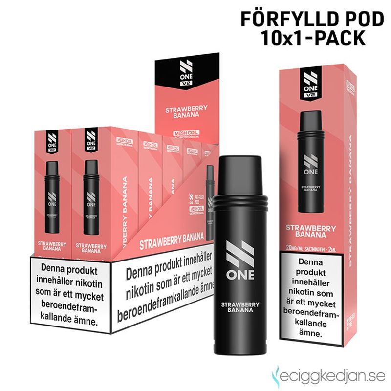 N One Pod V2 | Strawberry Banana | Förfylld Pod | 10pack