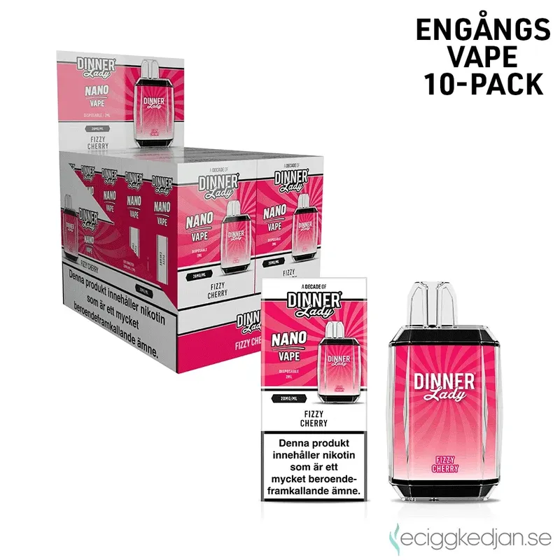 Dinner Lady Nano Cube | Fizzy Cherry | Engångsvape | 10pack