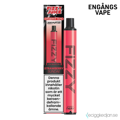 Fizzy | Strawberry Sunday | Engångsvape | OBS!! Utgånget Datum