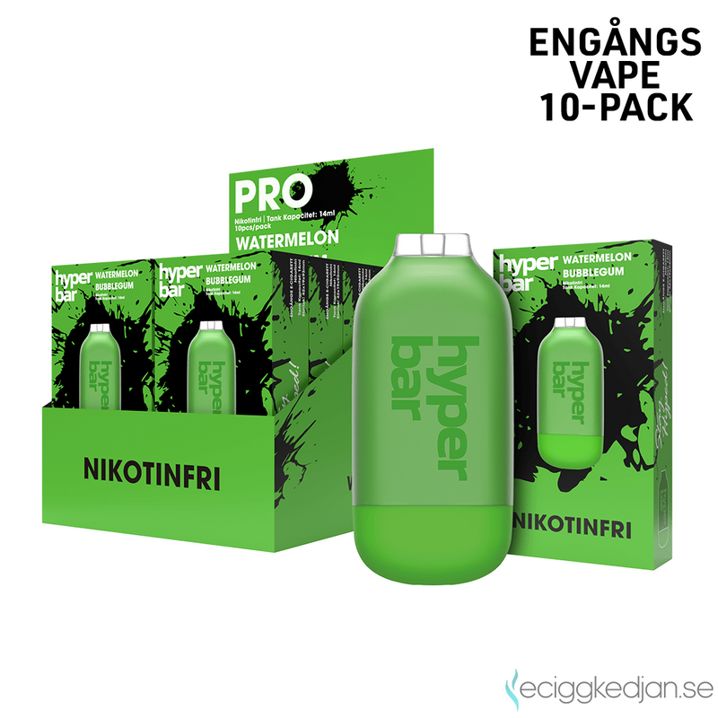 Hyper Bar ZERO | Watermelon Bubblegum | Engångsvape | 10pack
