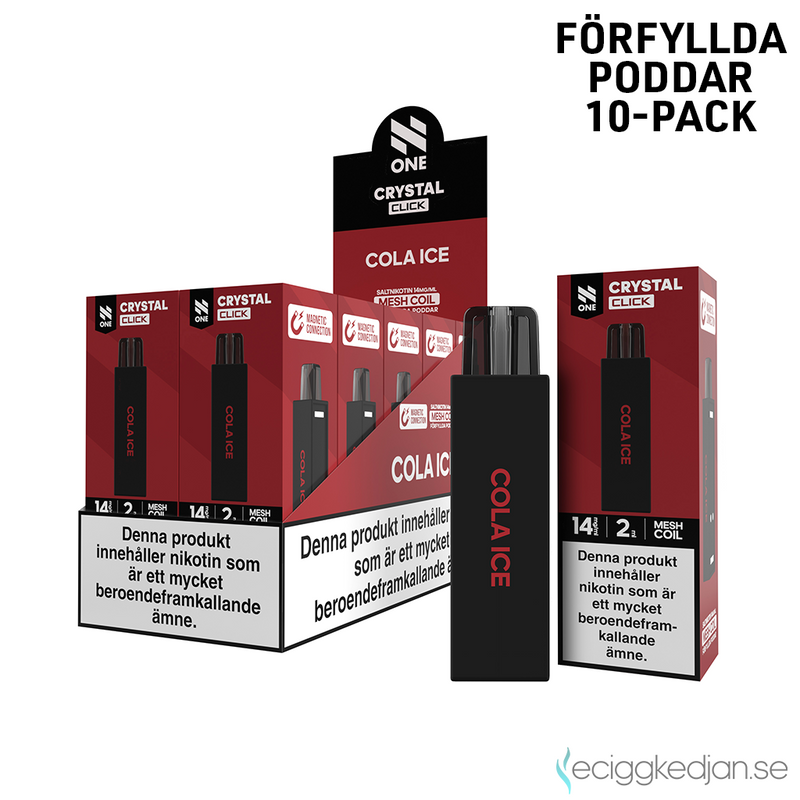 Pod Click | N One Crystal | Cola Ice | Förfylld 14mg Pod | 10pack