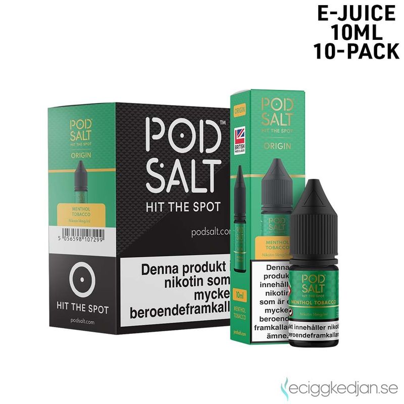 Pod Salt Origin | Menthol Tobacco | 10ml E-Juice | 10pack