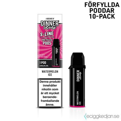 Dinner Lady S-Line Pod | Watermelon Ice | Förfylld Pod | 10pack