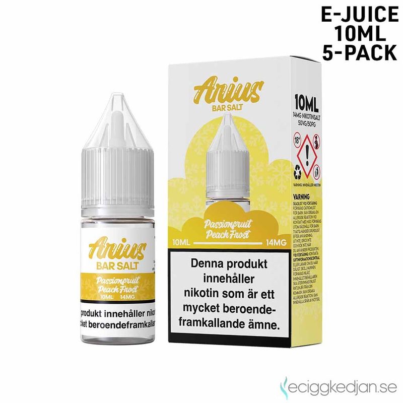 Arius Bar Salt Frost | Passionfruit Peach Frost | 10ml E-Juice | 5pack