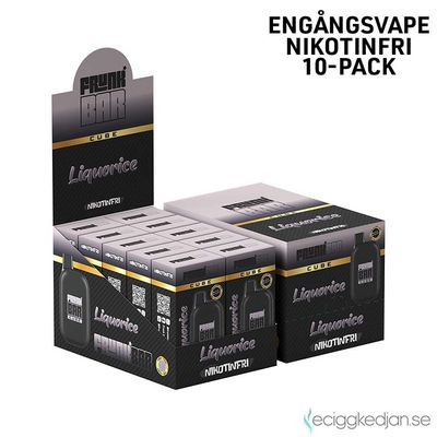 Frunk Bar Cube ZERO | Liquorice | Nikotinfri Engångsvape | 10pack