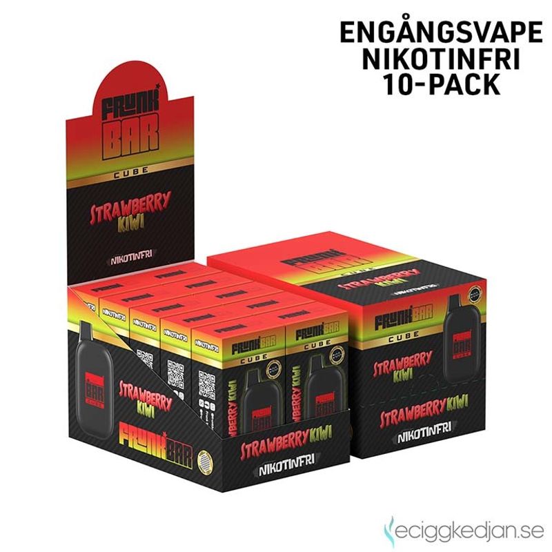Frunk Bar Cube ZERO | Strawberry Kiwi | Nikotinfri Engångsvape | 10pack