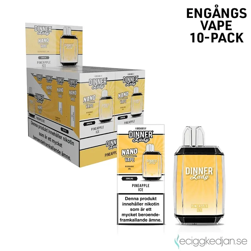 Dinner Lady Nano Cube | Pineapple Ice | Engångsvape | 10pack