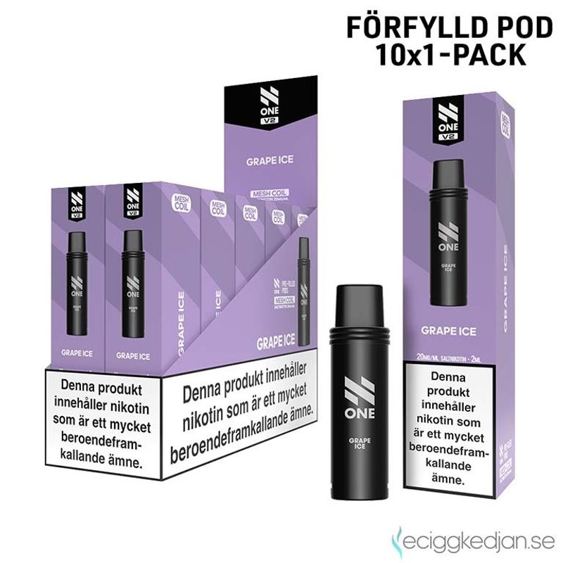 N One Pod V2 | Grape ICE | Förfylld Pod | 10pack