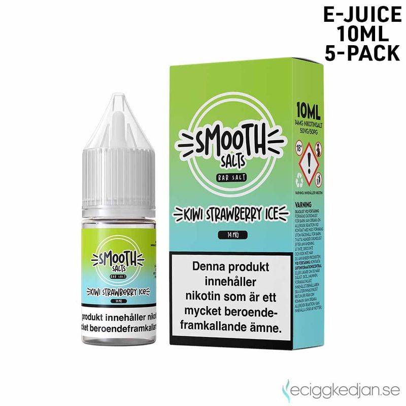 Smooth Salt ICE | Kiwi Strawberry Ice | 10ml E-Juice | 5pack