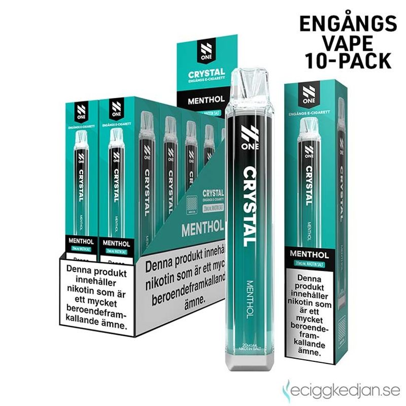 N One Crystal | Menthol | Engångsvape | 10pack