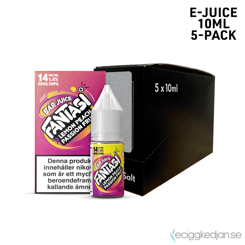 Fantasi Bar Salt | Lemon Peach Passion Fruit | 10ml E-Juice | 5pack