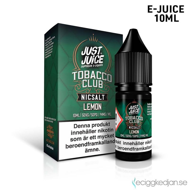 Just Juice Tobacco Club | Lemon | 10ml E-Juice | Kort / Utgånget Datum