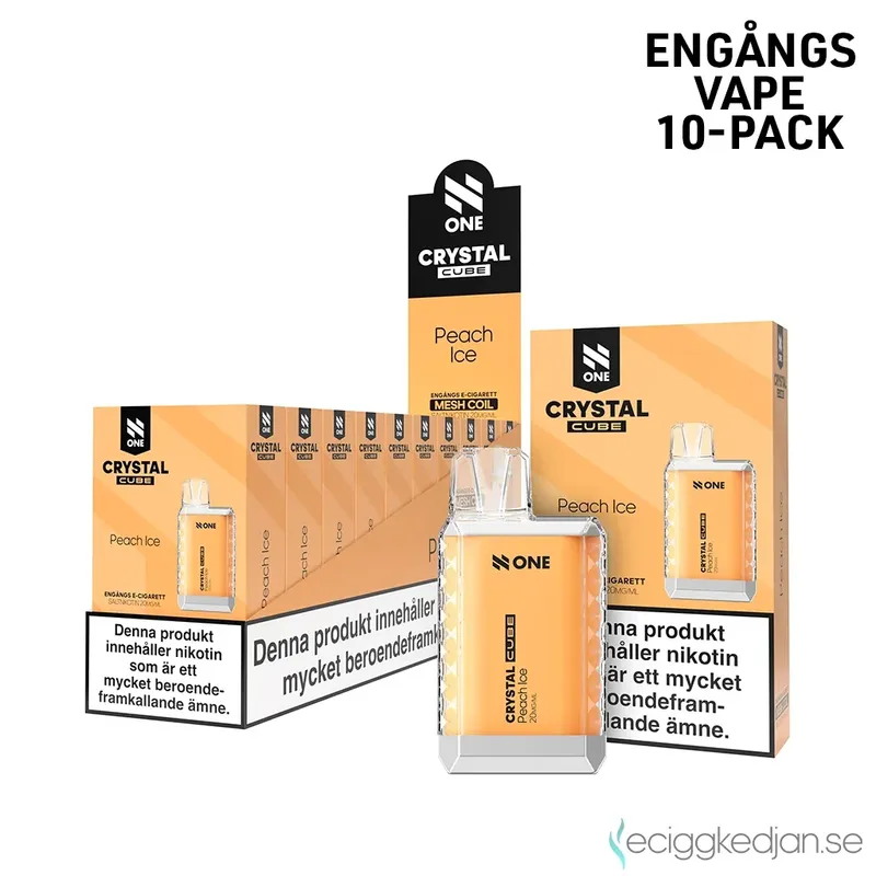 N One Crystal Cube | Peach Ice | Engångsvape | 10pack