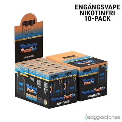 Frunk Bar Cube ZERO | Blueberry Peach Ice | Nikotinfri Engångsvape | 10pack