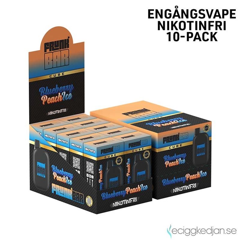 Frunk Bar Cube ZERO | Blueberry Peach Ice | Nikotinfri Engångsvape | 10pack