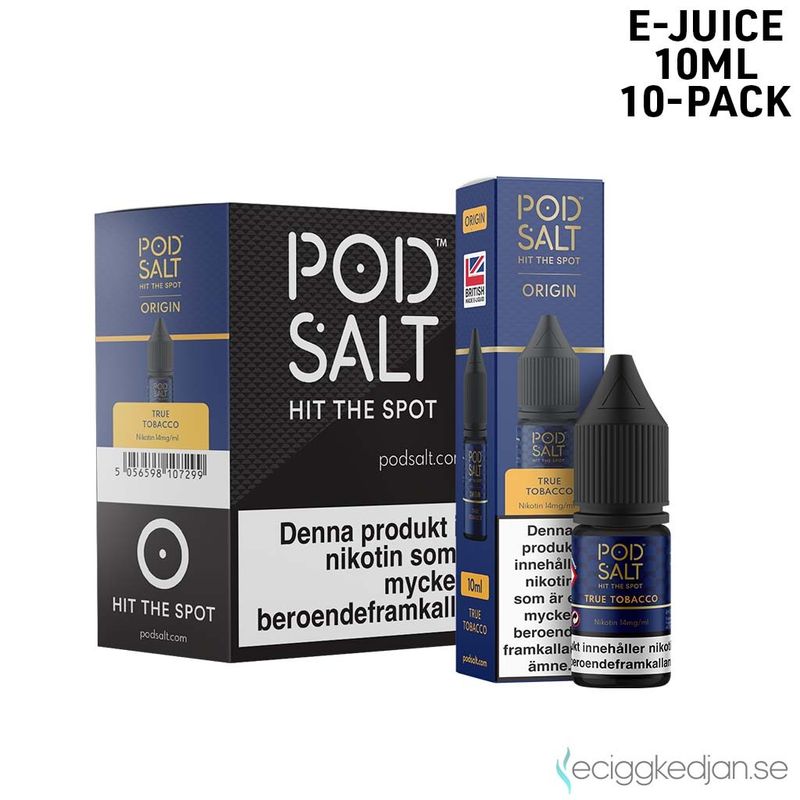 Pod Salt Origin | True Tobacco | 10ml E-Juice | 10pack