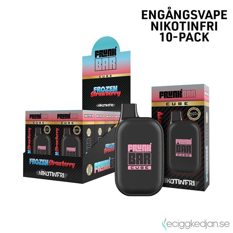 Frunk Bar Cube ZERO | Frozen Strawberry | Nikotinfri Engångsvape | 10pack