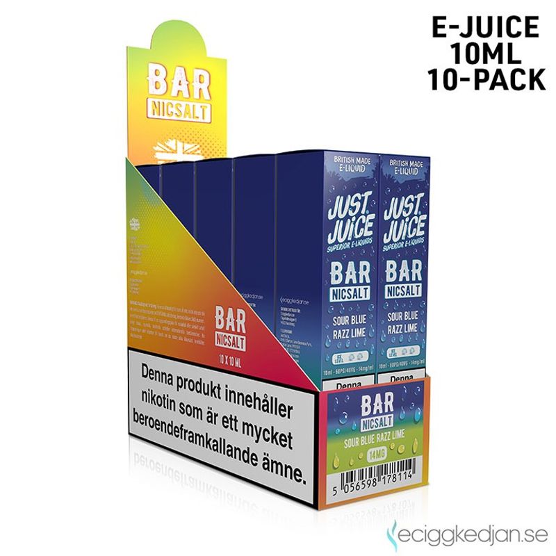 Just Juice Bar | Sour Blue Razz Lime | 10ml E-Juice | 10pack