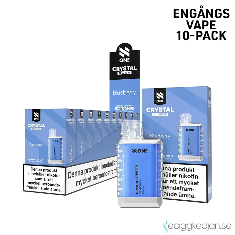 N One Crystal Cube | Blueberry | Engångsvape | 10pack